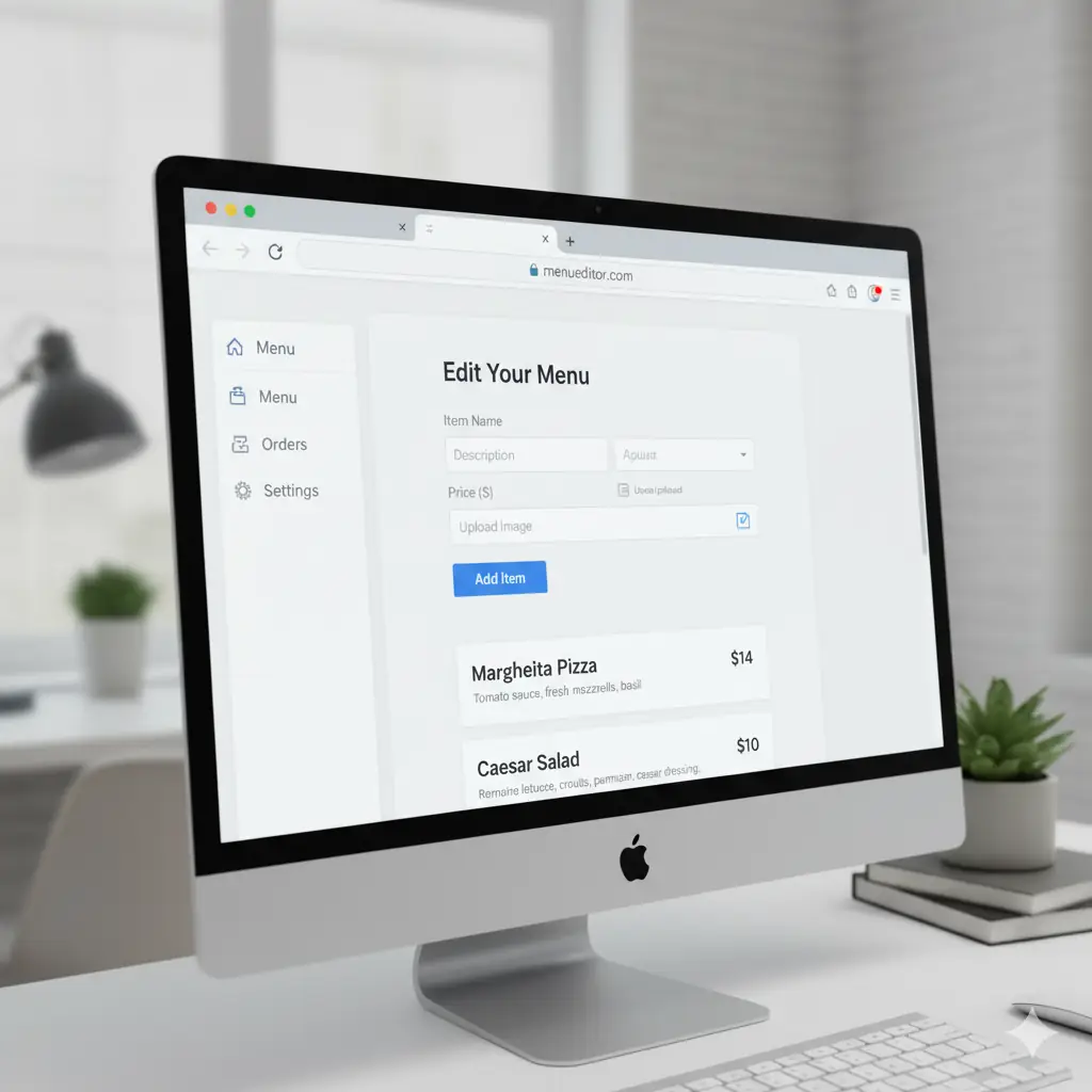 Menu editor interface